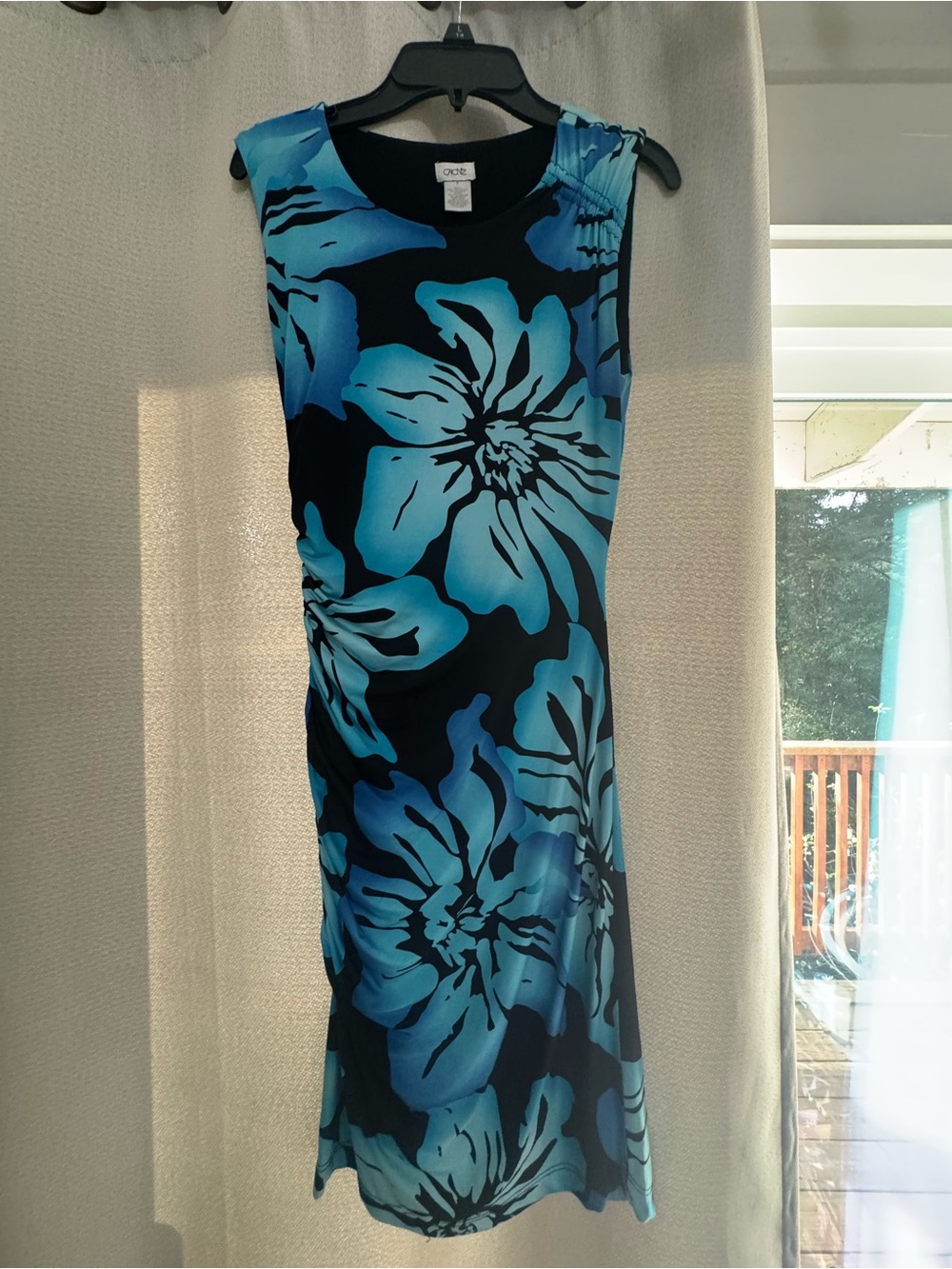 Cache Black and Blue Floral One-Piece Swim Dress